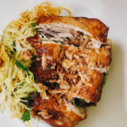 Dried Egg Noodle with Crispy Chicken